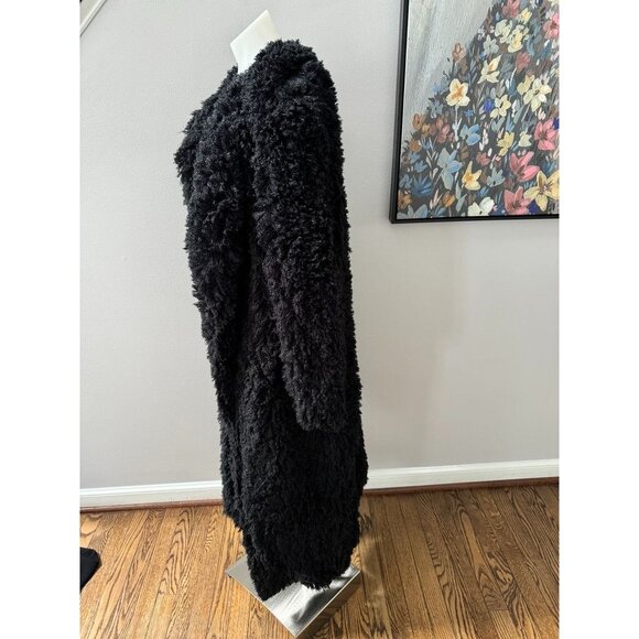NWT Flo Atelier Fuzzy Open Front Black Jacket Size XS - Picture 2 of 5